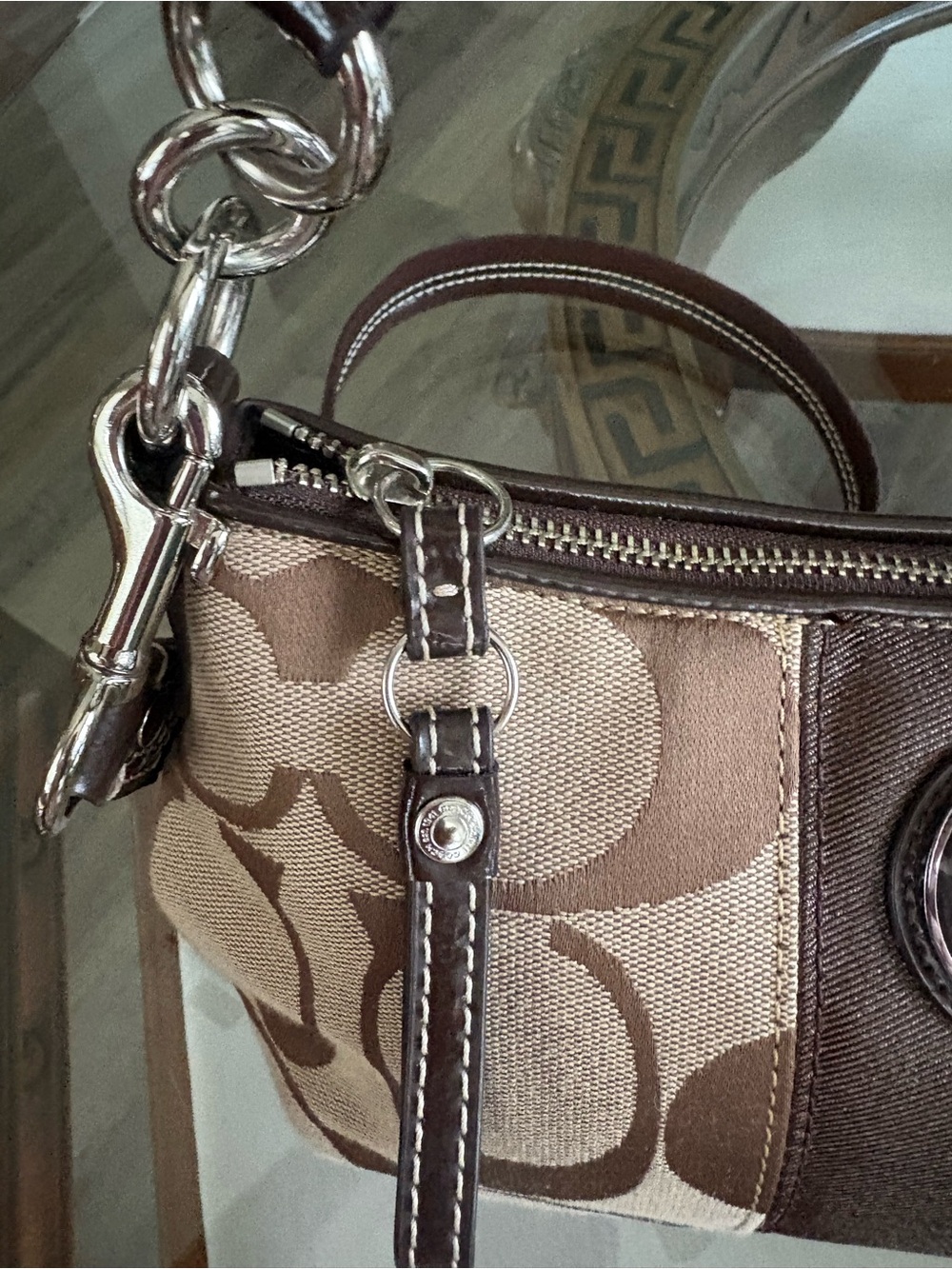 🤎🤎COACJH Y2K SIGNATURE BROWN JACQUARD DEMI BAG!🤎🤎F19218 - Picture 5 of 8